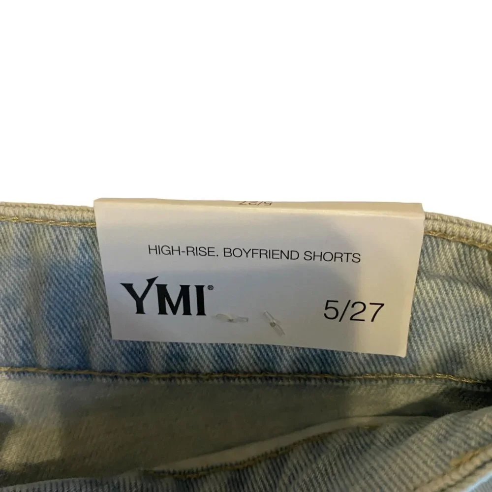 NWT YMI Junior Distressed High Rise Waisted Boyfriend Shorts Denim Jeans Sz 5/27 - Picture 3 of 9